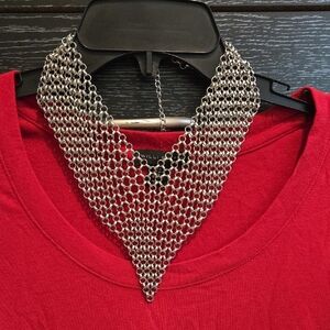 Silver Chainmail Statement Necklace